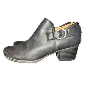 Natural Soul Candie Ankle Boots Womens Size 8.5 Black Faux Leather Booties Shoes